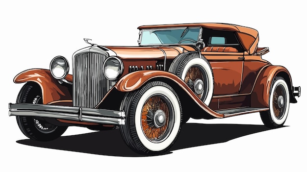 Ilustración vectorial de dibujos animados de automóviles clásicos de lujo