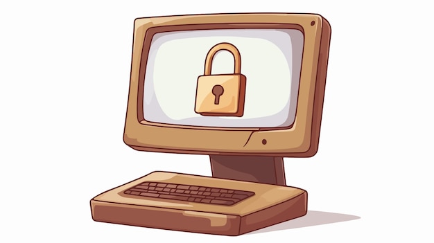 Ilustración vectorial de dibujos animados bloqueados por computadora