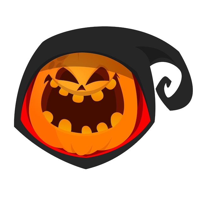 Ilustración vectorial de dibujos animados de una cabeza de calabaza JackoLantern