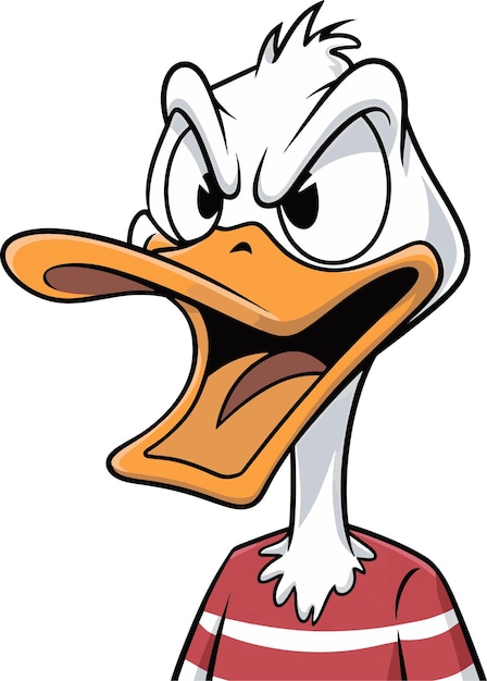 Ilustración vectorial de dibujos animados de cabeza de pato diseño artístico vectorial del pato