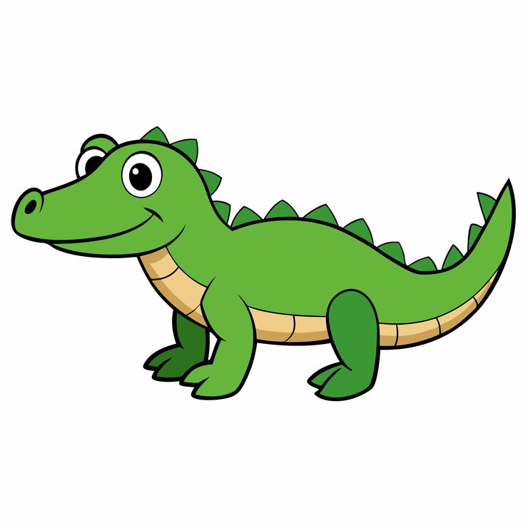 Vector ilustración vectorial de dibujos animados de cocodrilos clipart de cocodrilo aislado sobre un fondo blanco