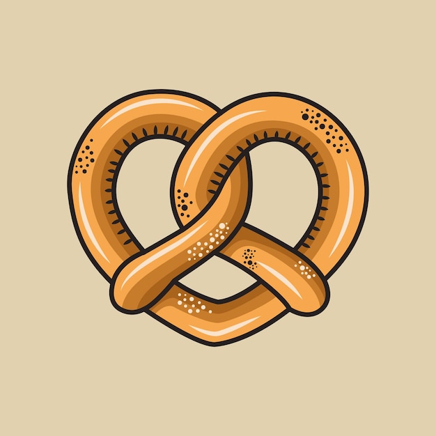 Vector ilustración vectorial de dibujos animados de comida con pretzels