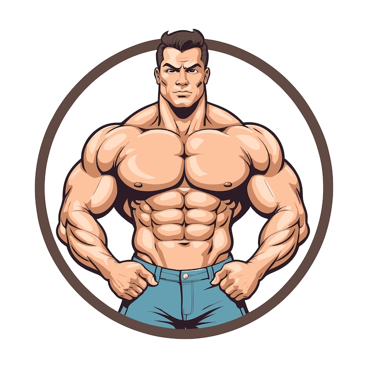 Vector ilustración vectorial de dibujos animados de culturistas