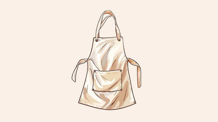 Ilustración vectorial de dibujos animados de delantal colorido Diseño de utensilios de cocina aislados