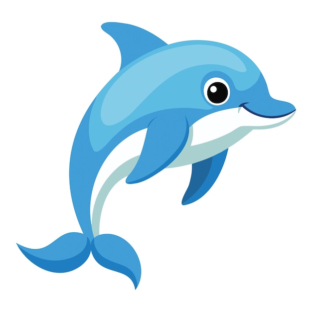 Ilustración vectorial de dibujos animados de delfines lúdicos
