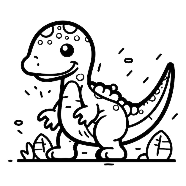Vector ilustración vectorial de dibujos animados de dinosaurios