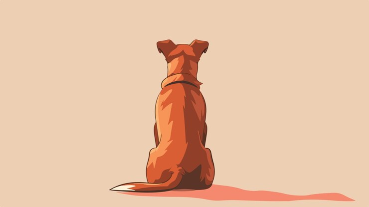 Vector ilustración vectorial de dibujos animados divertidos del perro sentado