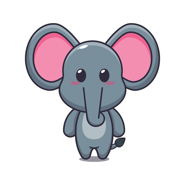 Ilustración vectorial de dibujos animados de elefantes