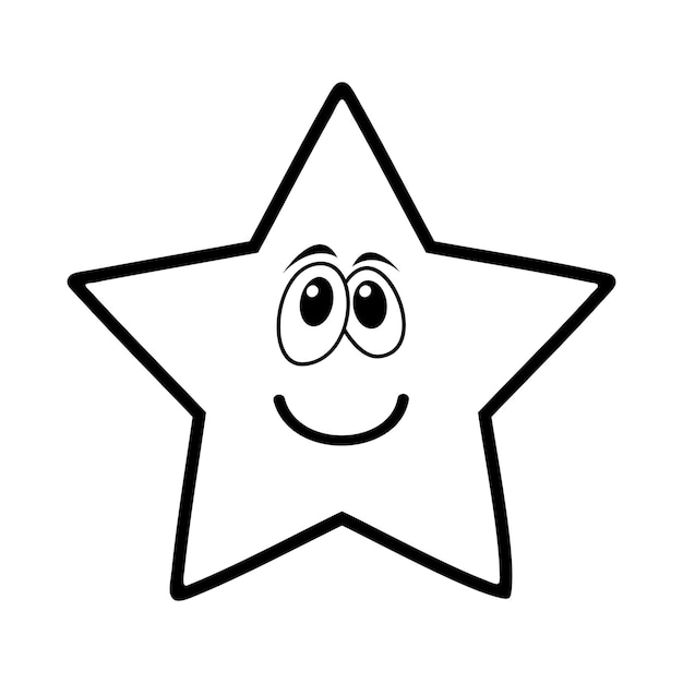 Ilustración vectorial de dibujos animados de estrellas Dibujo animado de estrellas juguetón Diseño celestial