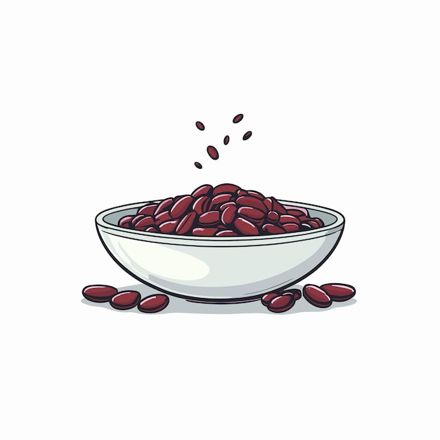 Vector ilustración vectorial de dibujos animados de frijoles y legumbres