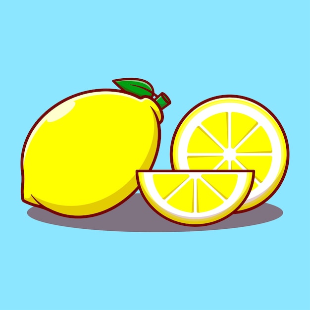 Ilustración vectorial de dibujos animados de frutas de limón y citrón