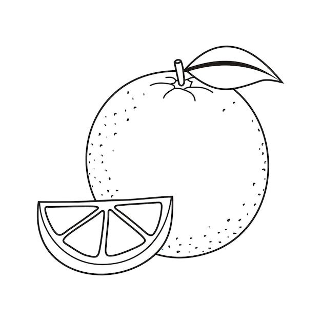 Ilustración vectorial de dibujos animados de frutas de naranja