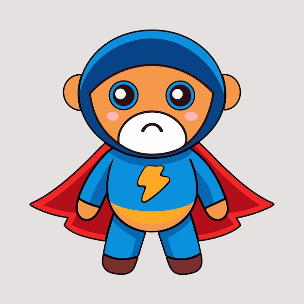 Ilustración vectorial de dibujos animados del héroe gorila