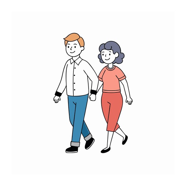 Ilustración vectorial de dibujos animados de hombres y mujeres