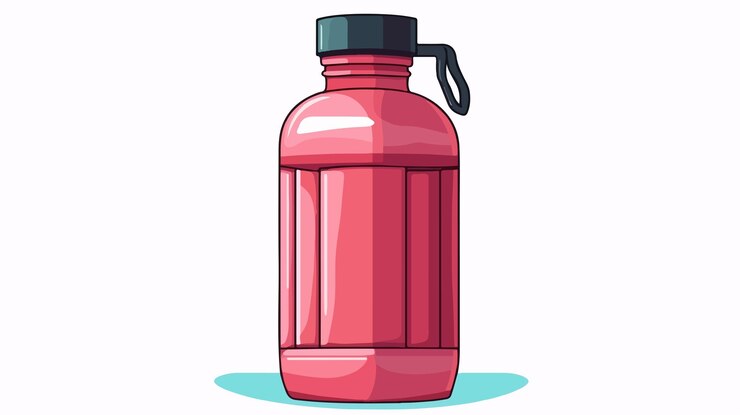 Vector ilustración vectorial de dibujos animados del icono aislado de la botella de gimnasio