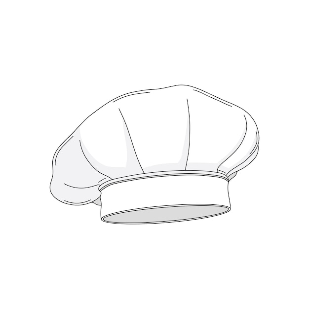 Ilustración vectorial de dibujos animados icono de gorra de chef aislado en blanco