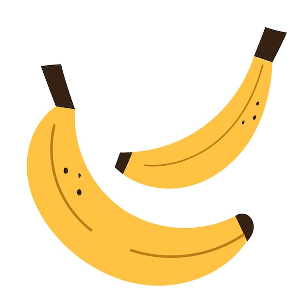Ilustración vectorial de dibujos animados de icono de plátano aislados en fondo blanco