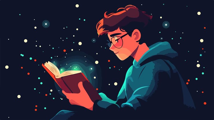 Vector ilustración vectorial de dibujos animados de jóvenes estudiantes universitarios