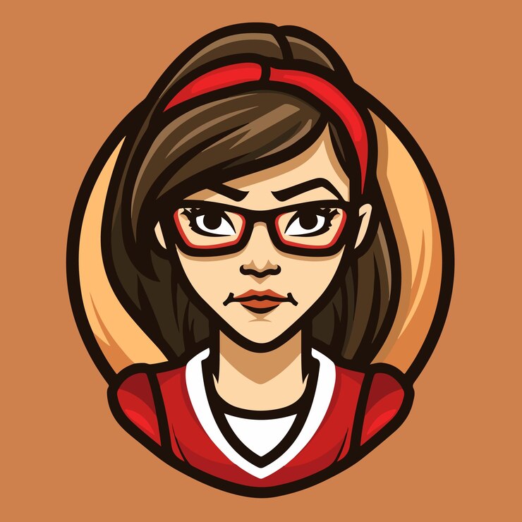 Vector ilustración vectorial de dibujos animados de lady geek