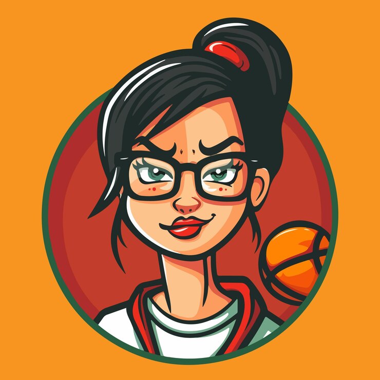 Vector ilustración vectorial de dibujos animados de lady geek