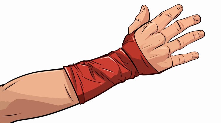 Vector ilustración vectorial de dibujos animados de una lesión en el brazo roto