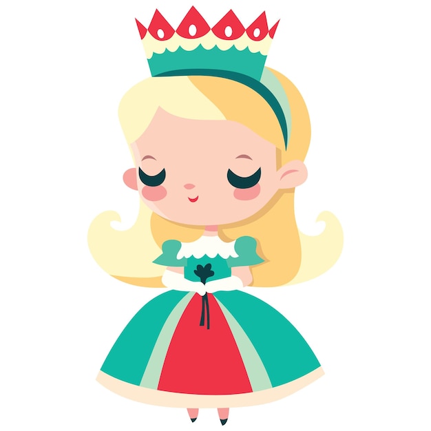 Vector una ilustración vectorial de dibujos animados de una linda princesa de dibujos animados