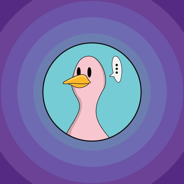 Vector ilustración vectorial de dibujos animados lindo pato