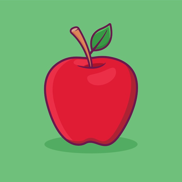 Ilustración vectorial de dibujos animados de manzana roja