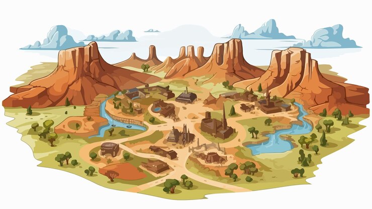 Vector ilustración vectorial de dibujos animados del mapa central y occidental