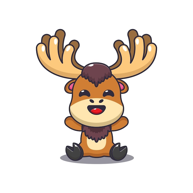Ilustración vectorial de dibujos animados de la mascota del alce
