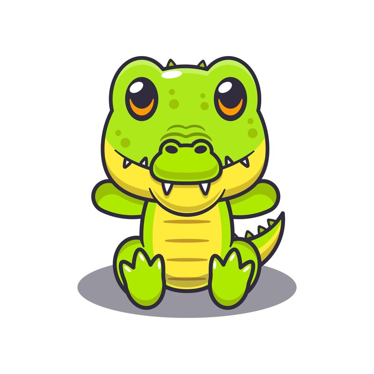 Vector ilustración vectorial de dibujos animados de la mascota del cocodrilo
