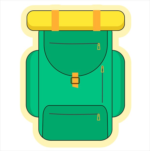 Ilustración vectorial de dibujos animados de mochila de viaje