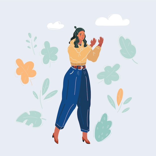 Ilustración vectorial de dibujos animados de una mujer