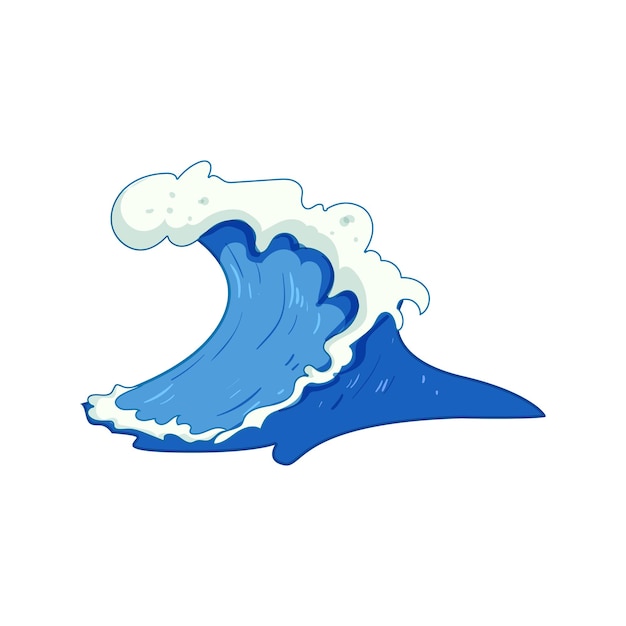 Vector ilustración vectorial de dibujos animados de las ondas oceánicas