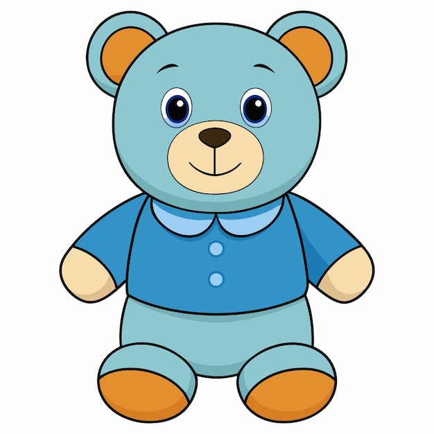 Ilustración vectorial de dibujos animados de oso de peluche
