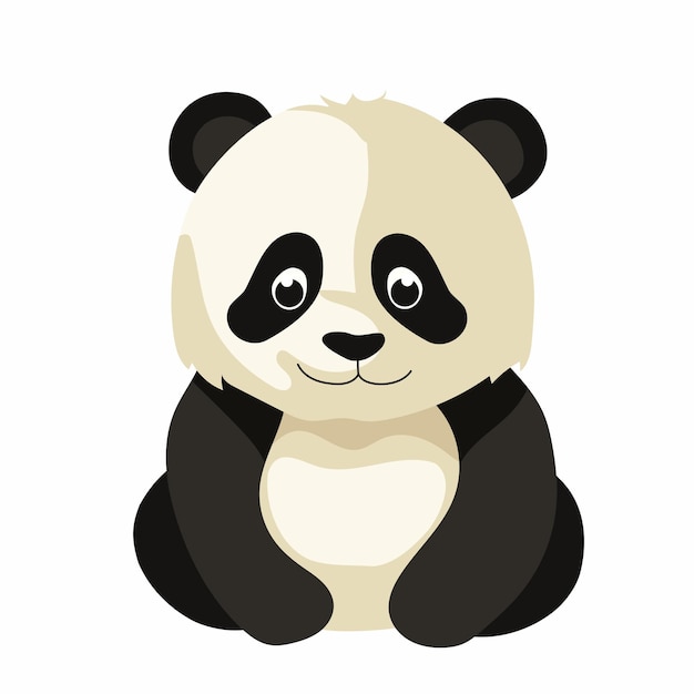 Ilustración vectorial de dibujos animados de panda sentado