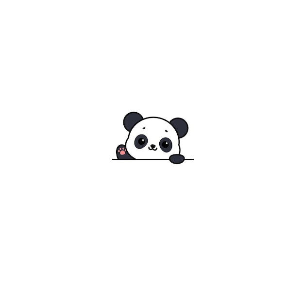 Ilustración vectorial de dibujos animados de pandas que agitan las patas