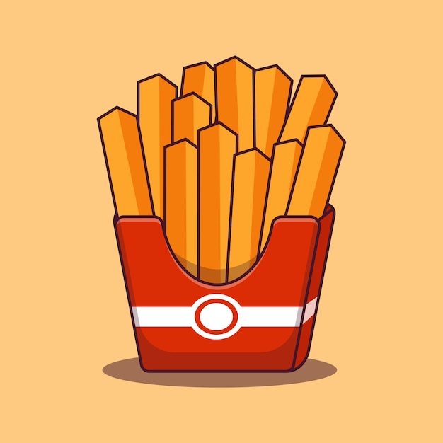 Ilustración vectorial de dibujos animados de papas fritas