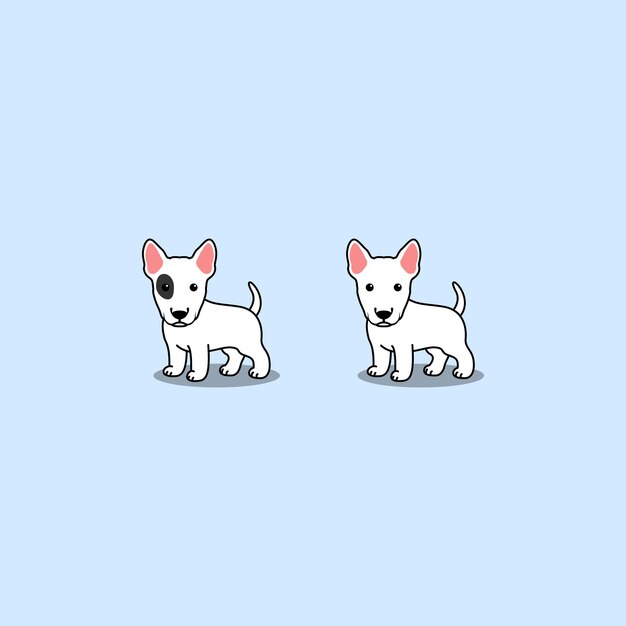 Ilustración vectorial de dibujos animados de perros bull terrier