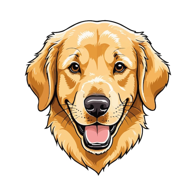 Vector ilustración vectorial de dibujos animados de perros cachorros golden retriever