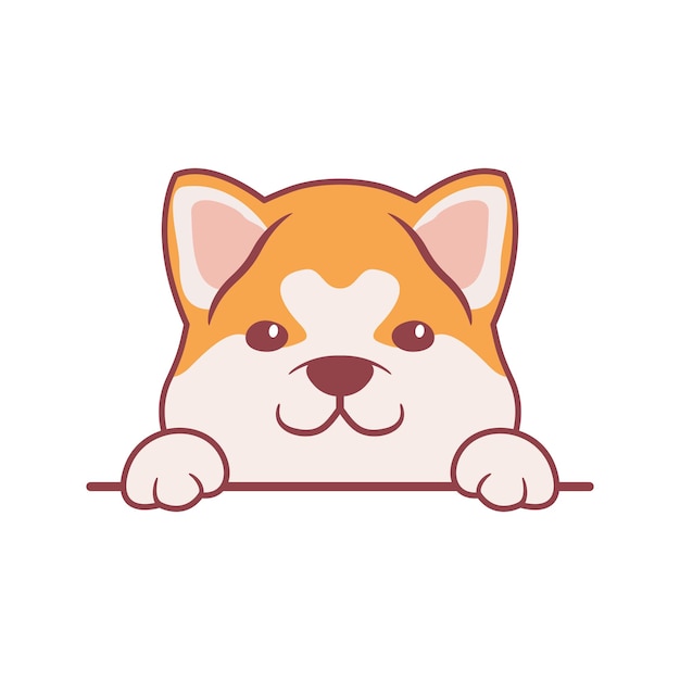 Vector ilustración vectorial de dibujos animados de perros shiba inu