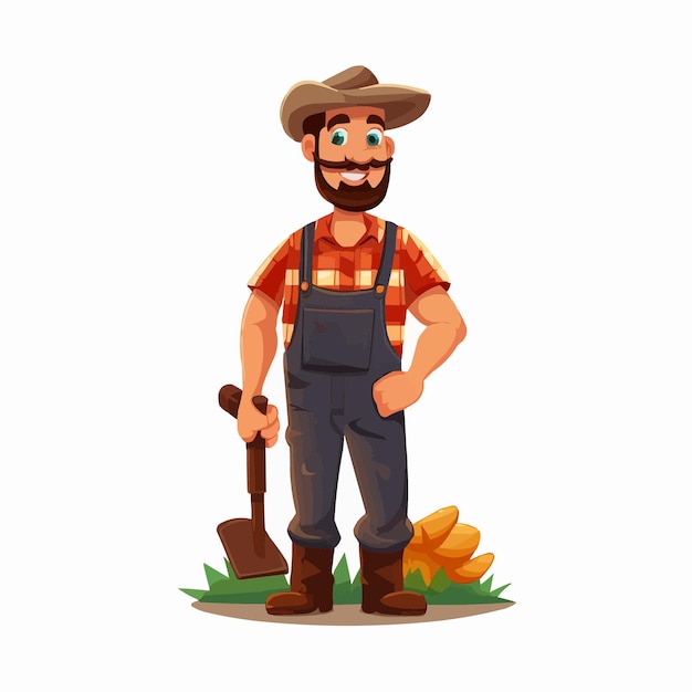 Vector ilustración vectorial de dibujos animados de personajes de agricultores