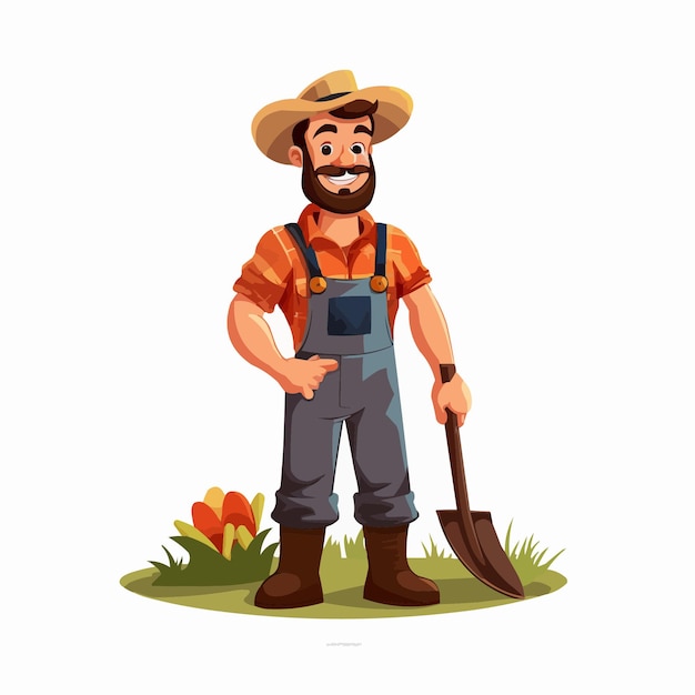 Vector ilustración vectorial de dibujos animados de personajes de agricultores