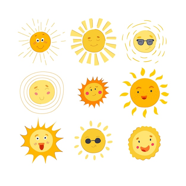 Ilustración vectorial de dibujos animados de personajes de la puesta de sol