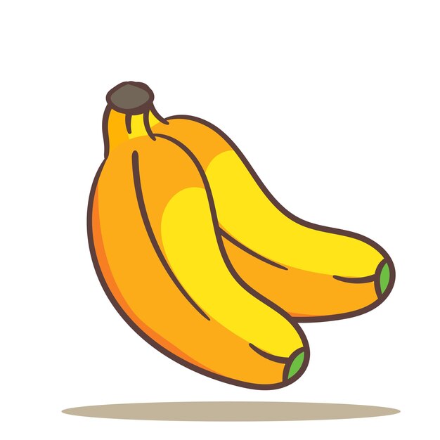 Ilustración vectorial de dibujos animados de plátano flotante Diseño conceptual de frutas y alimentos Estilo plano aislado