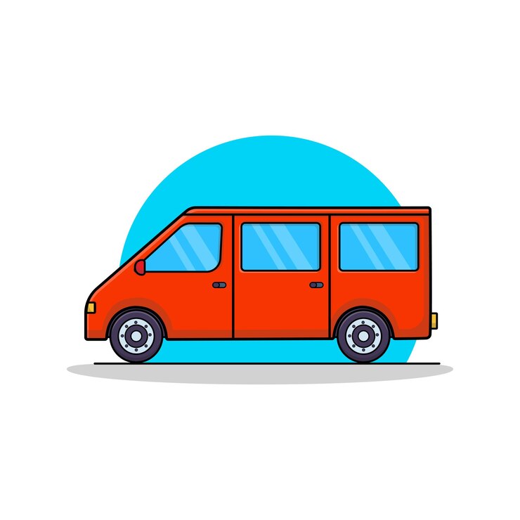 Ilustración vectorial de dibujos animados de Red Van