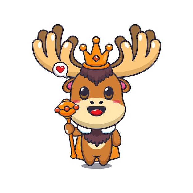 Ilustración vectorial de dibujos animados del rey alce
