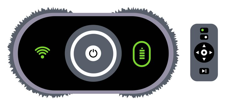 Vector ilustración vectorial de dibujos animados de robots de limpieza de ventanas robots de limpio de ventanas con control remoto
