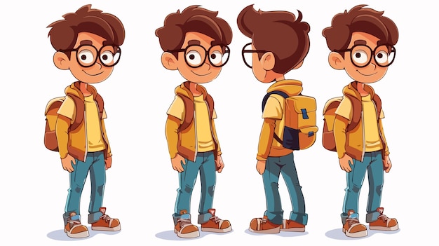Ilustración vectorial de dibujos animados de Smart Boy para la educación y el aprendizaje divertido