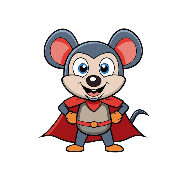 Ilustración vectorial de dibujos animados de superhéroes del ratón